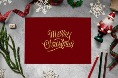 Christmas Holiday Greeting Design Mockup – Free Download