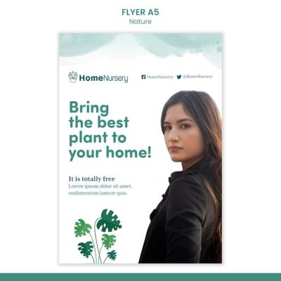 Vertical Flyer Template for Houseplants Care Featuring a Woman – Free Download