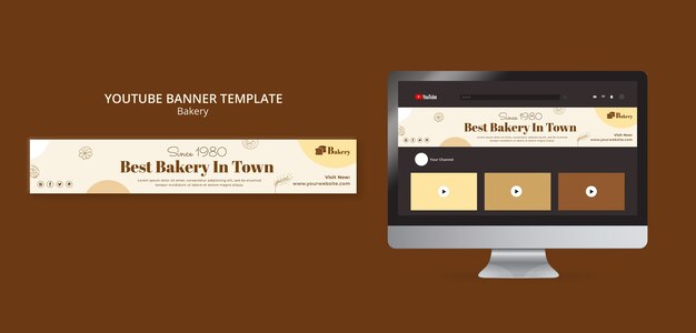 Hand Drawn Bakery Concept YouTube Banner – Free to Download