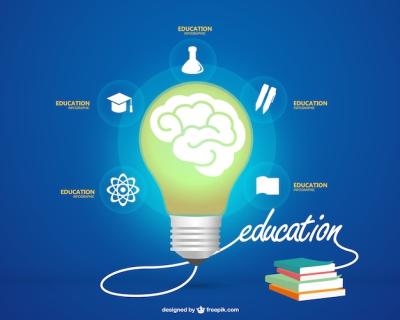 Education Infographic Featuring a Light Bulb – Free Stock Photo Download