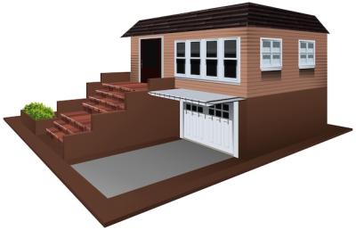 3D House Design with Garage – Free Download