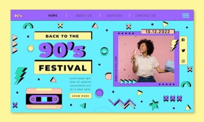 90s Party Landing Page Template – Free Download