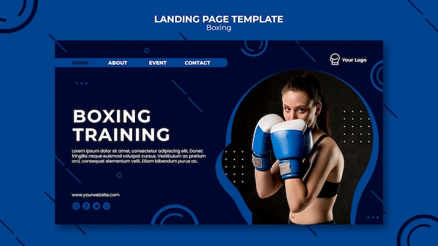 Boxing Training Workout Fit Landing Page – Free Download