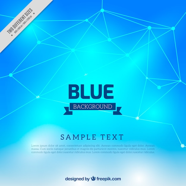 Blue Blurred Background with Geometric Shapes – Free Download