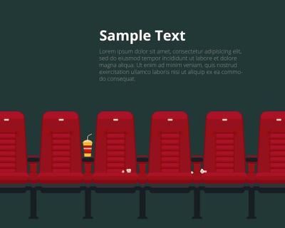 Vector Cinema Chairs Template in Flat Style – Free to Download