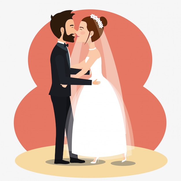 Just Married Couple Dancing Avatars – Free Download