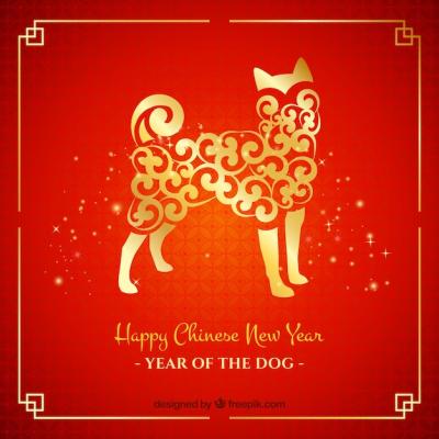 Red & Golden Chinese New Year Background – Free Download