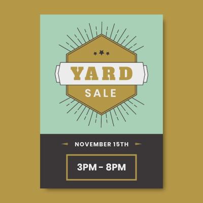 Hand Drawn Retro Yard Sale Flyer – Free Download