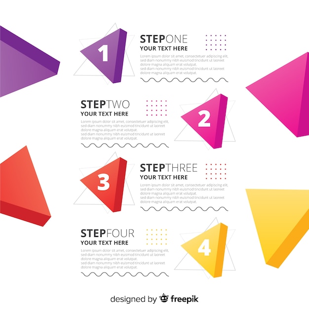 Infographic Steps Concept in Flat Style – Free Download