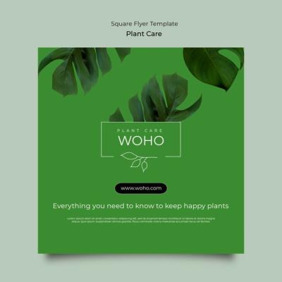 Plant Care Template in Flat Design – Free Download