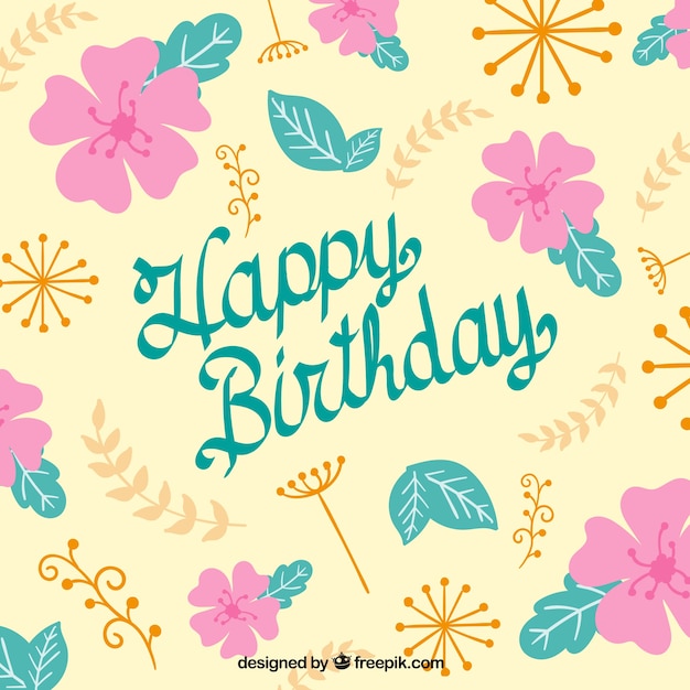 Cute Birthday Floral Greeting – Free Stock Photo for Download