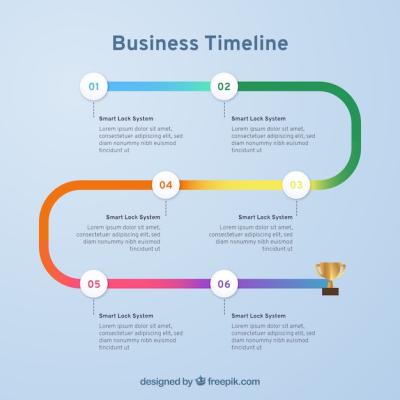 Colorful Business Timeline in Flat Design – Free Download