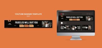 Gym and Fitness YouTube Banner Template – Download Free Stock Photo