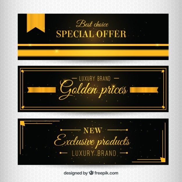 Golden Special Offer Banners – Free Download