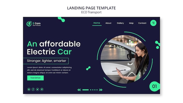 Eco Transport Landing Page Template â Free Download