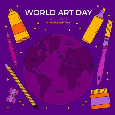 World Art Day Hand Drawn Illustrations – Free Download