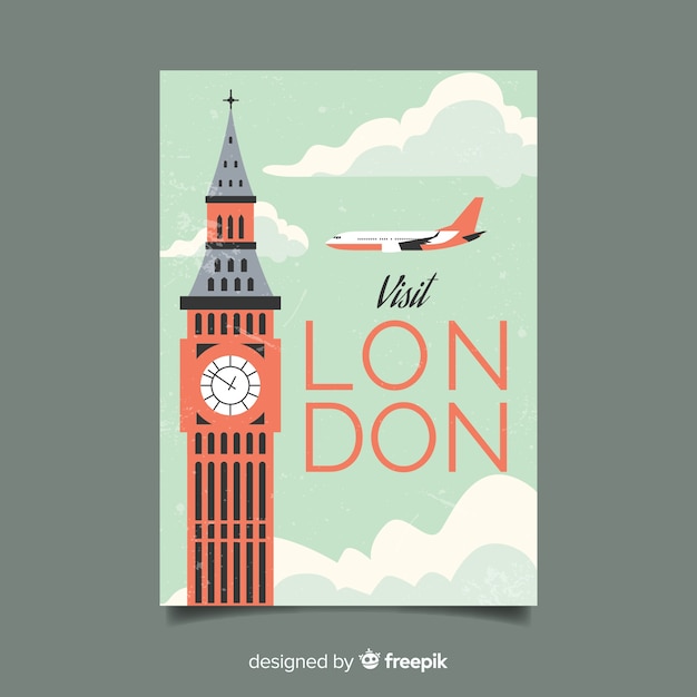 Flat Vintage Travel Poster – Free Download