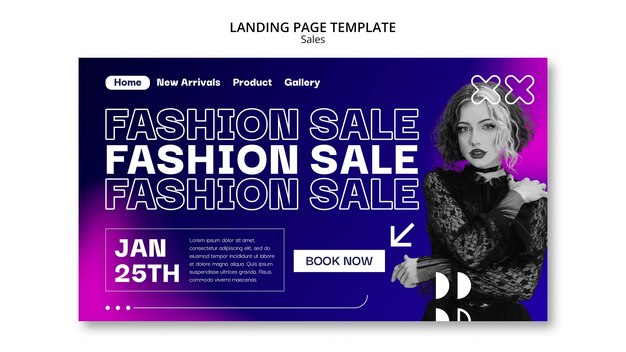 Gradient Sales Landing Page Template – Free Download