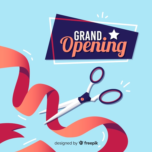 Grand Opening Background in Flat Style – Free Download