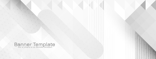 Bright Geometric Gray and White Trendy Banner Design – Free Download