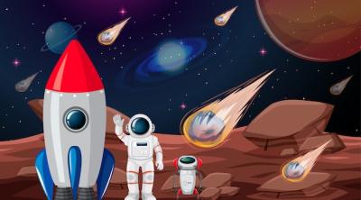 Astronaut on Planet Scene – Free Stock Photo for Download