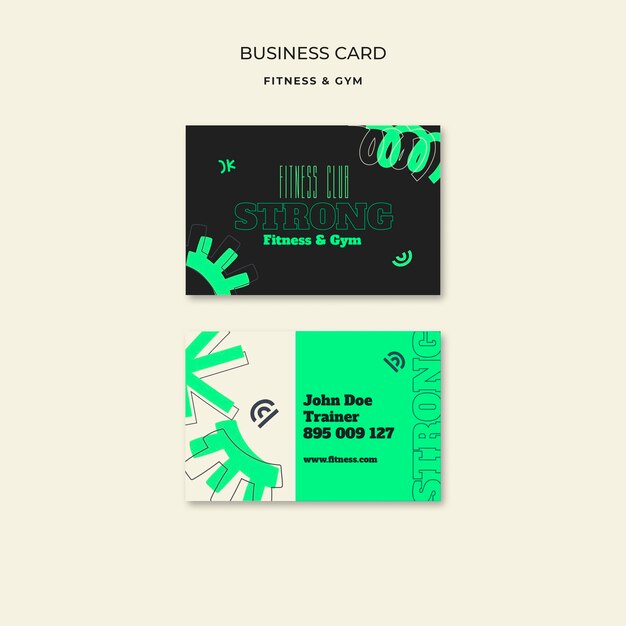 Flat Design Gym Training Business Card – Free Download