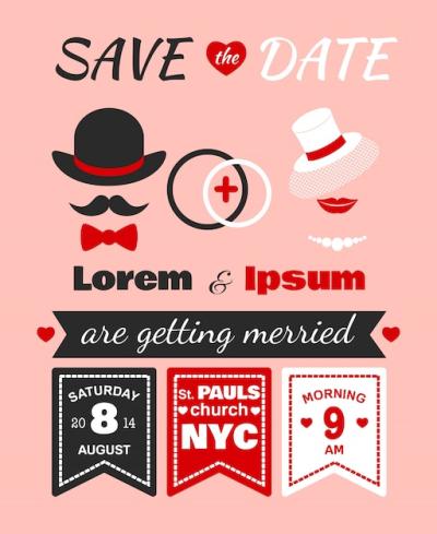 Hipster Wedding Invitation Card – Free Download, Download Free Stock Photo