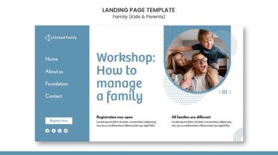 Family and Children Landing Page Template – Free Download