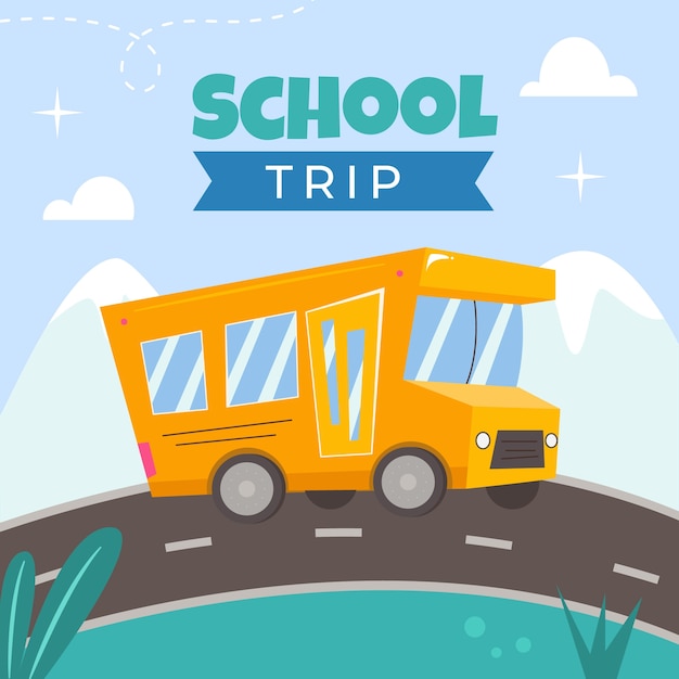 Hand Drawn School Trip Illustration – Free to Download