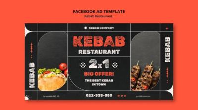 Delicious Kebab Restaurant Facebook Template – Free Download