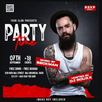 Party Night Social Media Template Design for Free Download