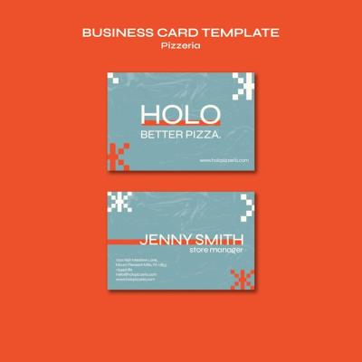 Horizontal Business Card Template for Italian Pizza Restaurant – Free Download