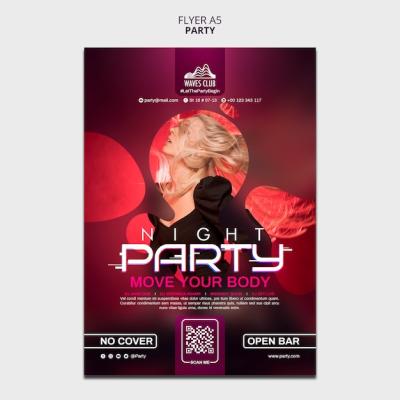 Gradient Night Party Flyer Template – Free Download