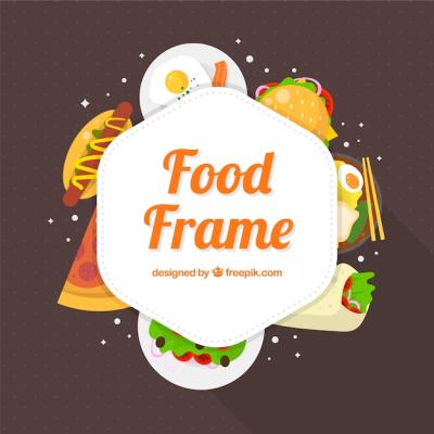 Delicious Food Frame Featuring a Variety of Aliments – Free Download