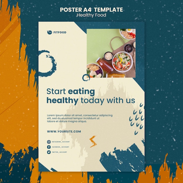 Healthy Food A4 Poster Template – Download Free Stock Photo