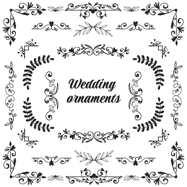 Hand Drawn Wedding Album Ornaments – Free Download