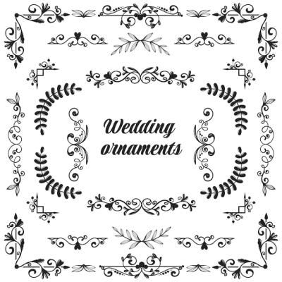 Hand Drawn Wedding Album Ornaments – Free Download