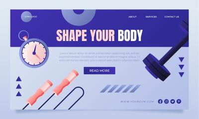 Gradient Gym Training and Exercise Landing Page Template – Free to Download