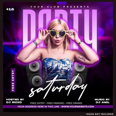 Club DJ Party Flyer Social Media Post – Free Download