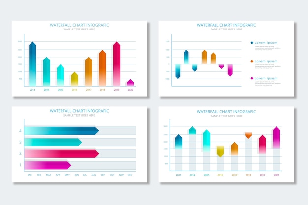 Realistic Waterfall Chart Collection – Free Download