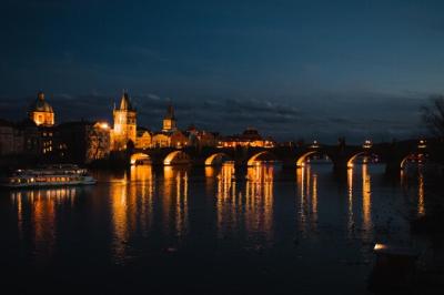 Charles Bridge in Prague Reflected in Water – Free Stock Photo for Download