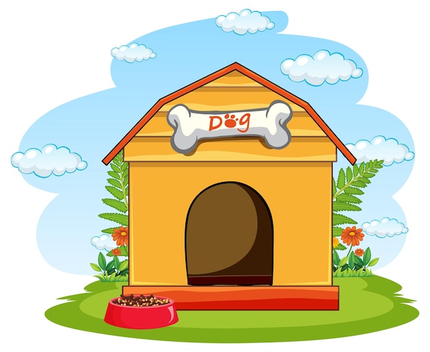 Cute Dog House in Garden – Free Download