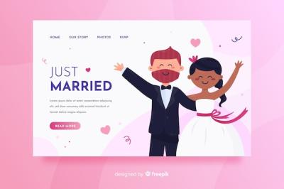 Colorful Wedding Landing Page – Free Download