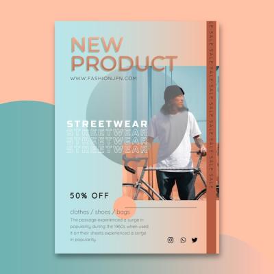 Gradient Vertical Sale Poster Template with Photo – Free Download