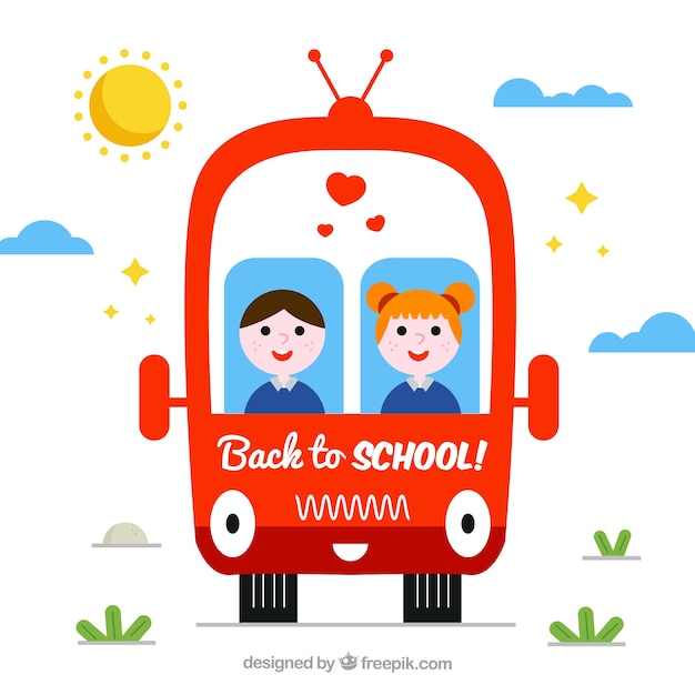 Happy Boy and Girl in the School Bus – Free Stock Photo Download