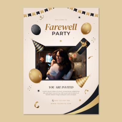 Gradient Farewell Party Invitation Template – Free Download