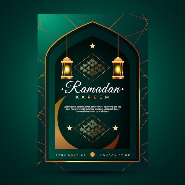 Realistic Ramadan Greeting Card Template – Free Download