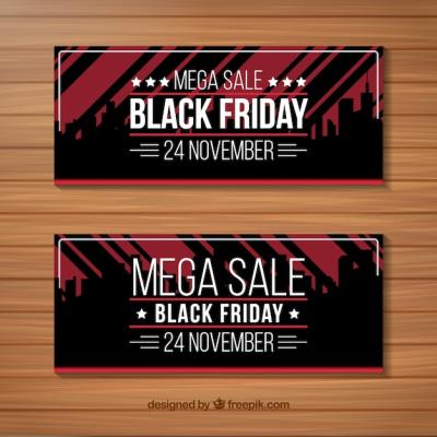 Elegant Dark Black Friday Banners – Free Download