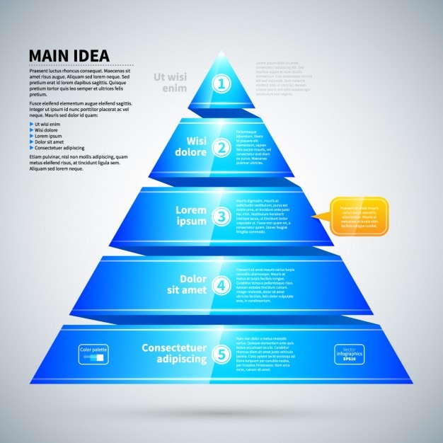 Pyramidal Blue Infographic with Glossy Texture – Free Download