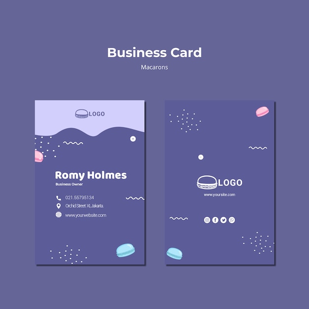 Macarons Business Card Template – Free Download